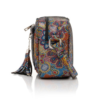 SKÓRZANA TOREBKA DAMSKA LISTONOSZKA PAOLO PERUZZI W KWIATY Z-44-O