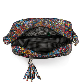 SKÓRZANA TOREBKA DAMSKA LISTONOSZKA PAOLO PERUZZI W KWIATY Z-44-O