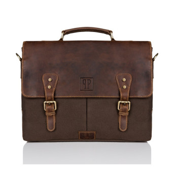 ZESTAW PAOLO PERUZZI: PORTFEL MĘSKI T-03+TORBA MĘSKA T-07 ZUP-07-BR