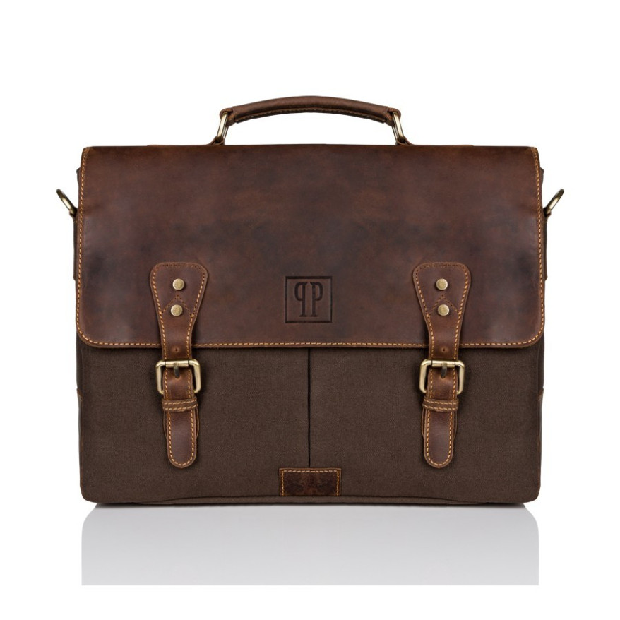 ZESTAW PAOLO PERUZZI: PORTFEL MĘSKI T-03+TORBA MĘSKA T-07 ZUP-07-BR