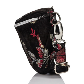 SASZETKA NERKA DAMSKA SKÓRZANA W KWIATY Z-15-S