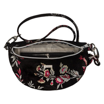 SASZETKA NERKA DAMSKA SKÓRZANA W KWIATY Z-15-S