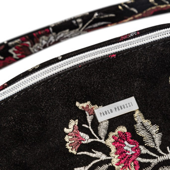 SASZETKA NERKA DAMSKA SKÓRZANA W KWIATY Z-15-S