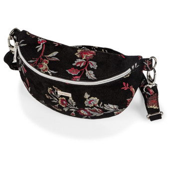 SASZETKA NERKA DAMSKA SKÓRZANA W KWIATY Z-15-S