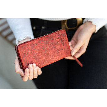 CZARNY PORTFEL DAMSKI PAOLO PERUZZI NA SUWAK KWIATY T-08-RD