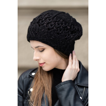 WEŁNIANA CZAPKA ZIMOWA DAMSKA PAOLO PERUZZI A-02-BL