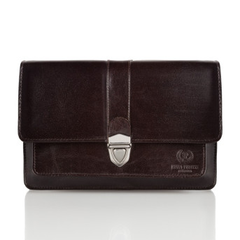 KLASYCZNA SASZETKA MĘSKA DO RĘKI ZE SKÓRY PAOLO PERUZZI T-21-BR