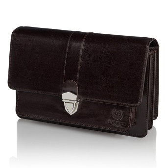 KLASYCZNA SASZETKA MĘSKA DO RĘKI ZE SKÓRY PAOLO PERUZZI T-21-BR