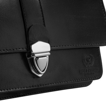 CZARNA SASZETKA MĘSKA DO RĘKI ZE SKÓRY PAOLO PERUZZI T-21-BL