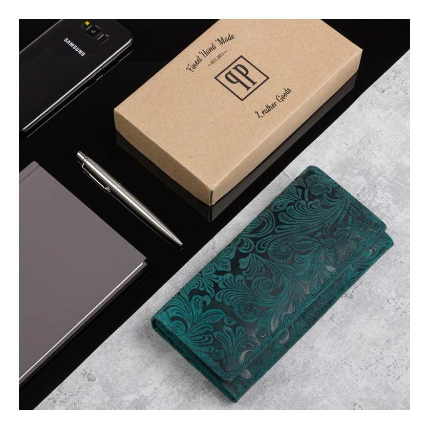 SKÓRZANY PORTFEL DAMSKI VINTAGE T-25-GR PAOLO PERUZZI