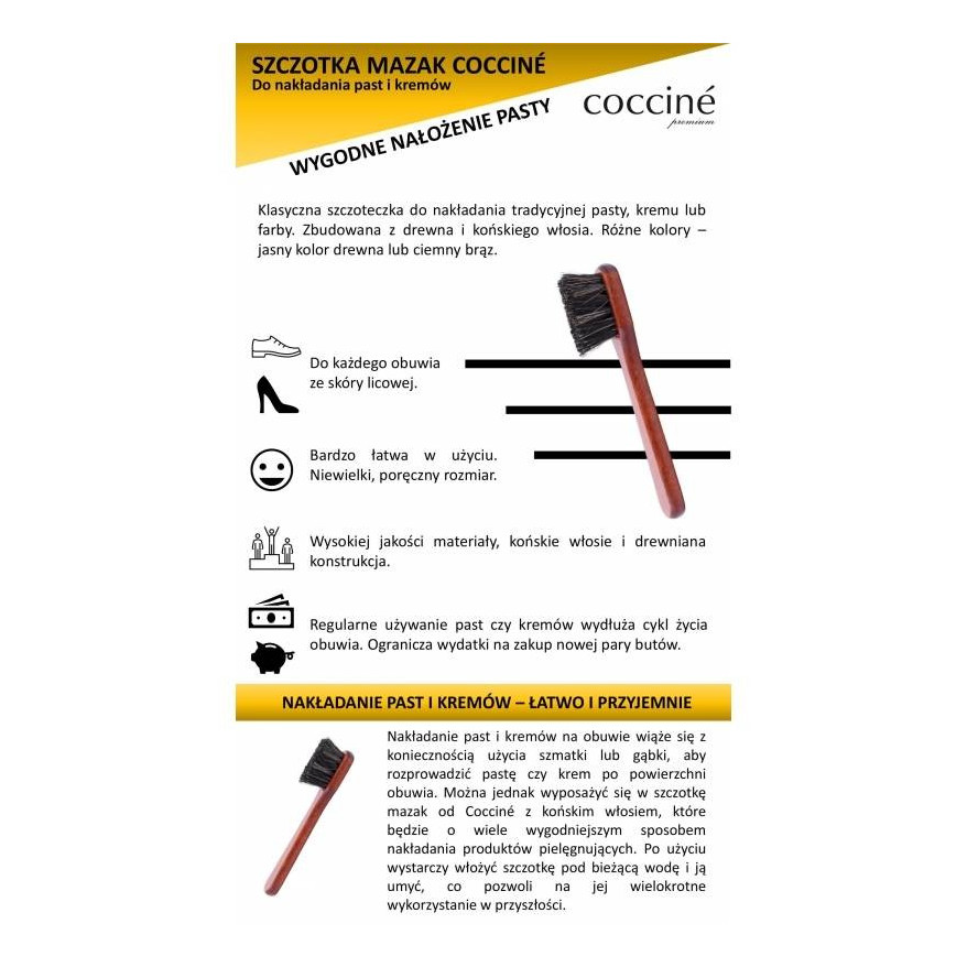 COCCINE SZCZOTKA MAZAK DO NAKŁADANIA KREMÓW I CZYSZCZENIA SKÓRY 10309