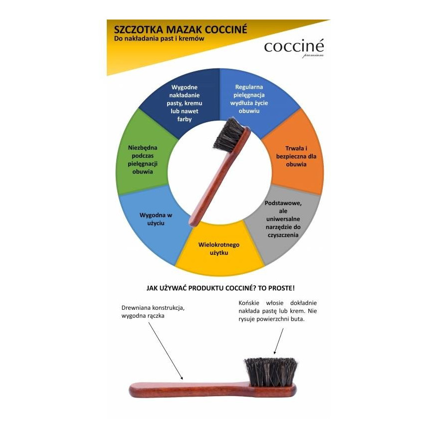 COCCINE SZCZOTKA MAZAK DO NAKŁADANIA KREMÓW I CZYSZCZENIA SKÓRY 10309