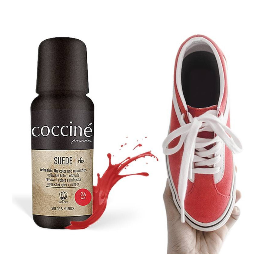PASTA W PŁYNIE DO ZAMSZU I NUBUKU RENOWATOR COCCINE SUEDE CZERWONY 75 ML