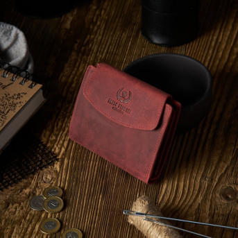 PORTFEL DAMSKI CZERWONY VINTAGE PAOLO PERUZZI RFID T-12-HR