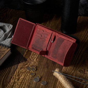 PORTFEL DAMSKI CZERWONY VINTAGE PAOLO PERUZZI RFID T-12-HR