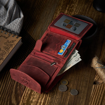 PORTFEL DAMSKI CZERWONY VINTAGE PAOLO PERUZZI RFID T-12-HR