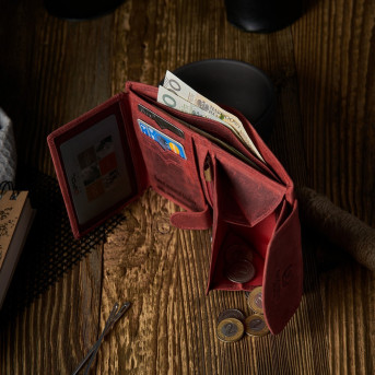 PORTFEL DAMSKI CZERWONY VINTAGE PAOLO PERUZZI RFID T-12-HR