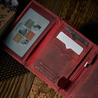 PORTFEL DAMSKI CZERWONY VINTAGE PAOLO PERUZZI RFID T-12-HR