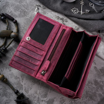 DAMSKI PORTFEL ZE SKÓRY NATURALNEJ VINTAGE RFID PAOLO PERUZZI T-44-CHR