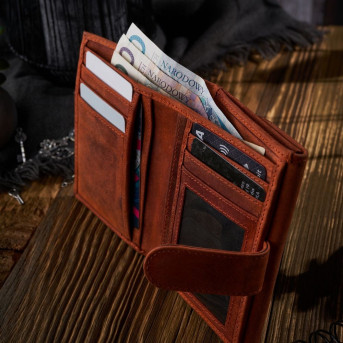 MŁODZIEŻOWY PORTFEL SKÓRZANY RFID VINTAGE PAOLO PERUZZI T-35-OR