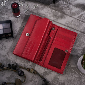 PORTFEL DAMSKI CZERWONY SKÓRZANY PAOLO PERUZZI T-45-RD