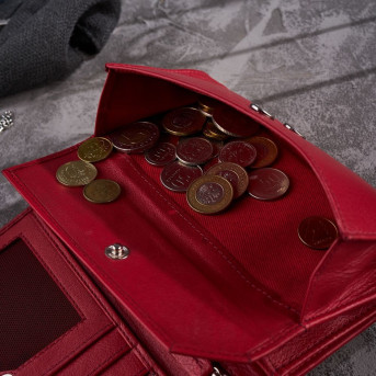 PORTFEL DAMSKI CZERWONY SKÓRZANY PAOLO PERUZZI T-45-RD