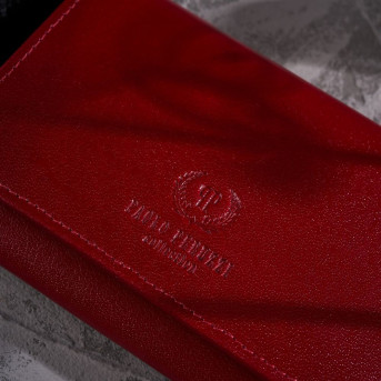 PORTFEL DAMSKI KLASYCZNY SKÓRZANY CZERWONY PAOLO PERUZZI T-32-RD