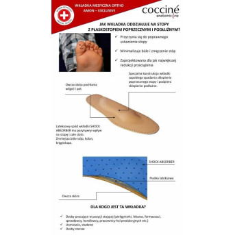 WKŁADKI DO BUTÓW MEDYCZNE COCCINE ORTHO AMON rozm. 39-40