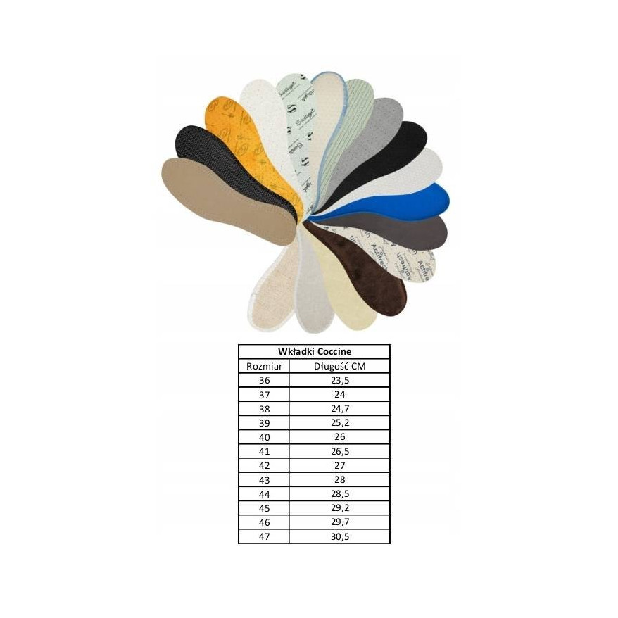 WKŁADKI DO BUTÓW SPORTOWYCH COCCINE SPORT COMFORT rozm 41-42