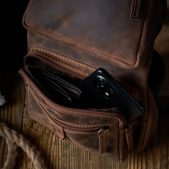 SKÓRZANY MŁODZIEŻOWY PLECAK VINTAGE PAOLO PERUZZI T-38-BR