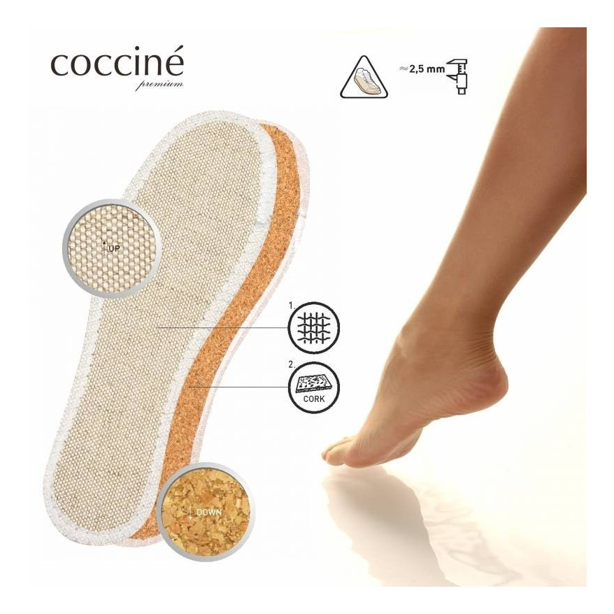 NATURALNE WKŁADKI EKO LEN NA KORKU rozm. 37-38