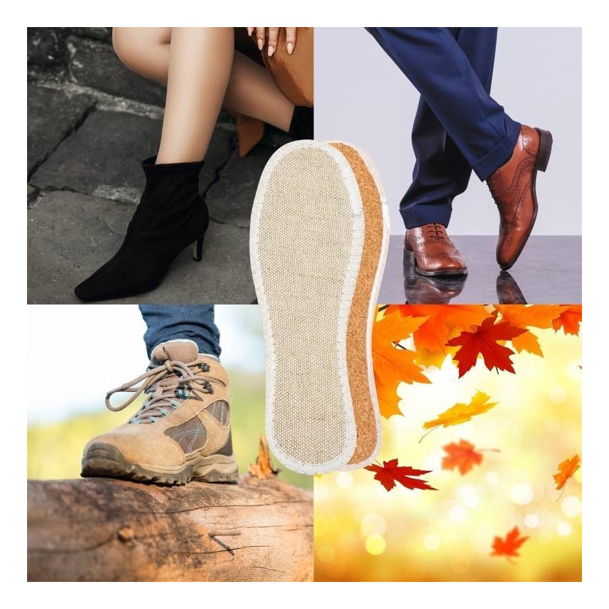 NATURALNE WKŁADKI EKO LEN NA KORKU rozm. 39-40