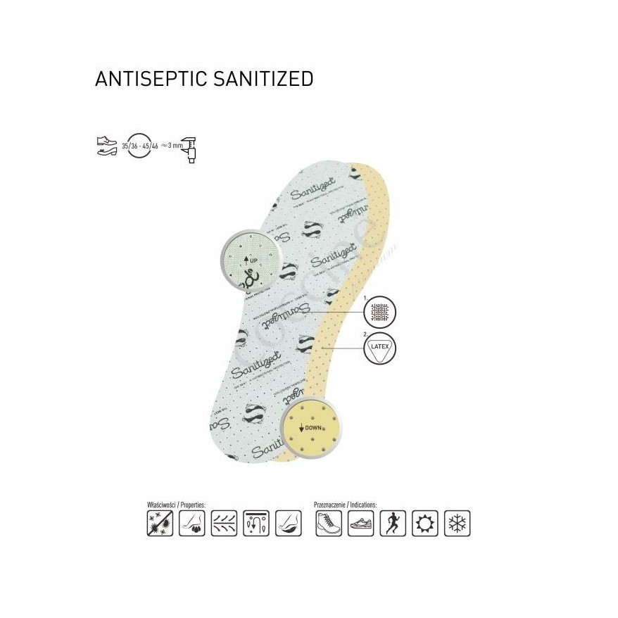 WKŁADKI DO BUTÓW ANTYSEPTYCZNE SANITIZED rozm. 37-38