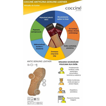SKÓRZANE WKŁADKI DO BUTÓW COCCINE GENUINE LEATHER rozm 43-44