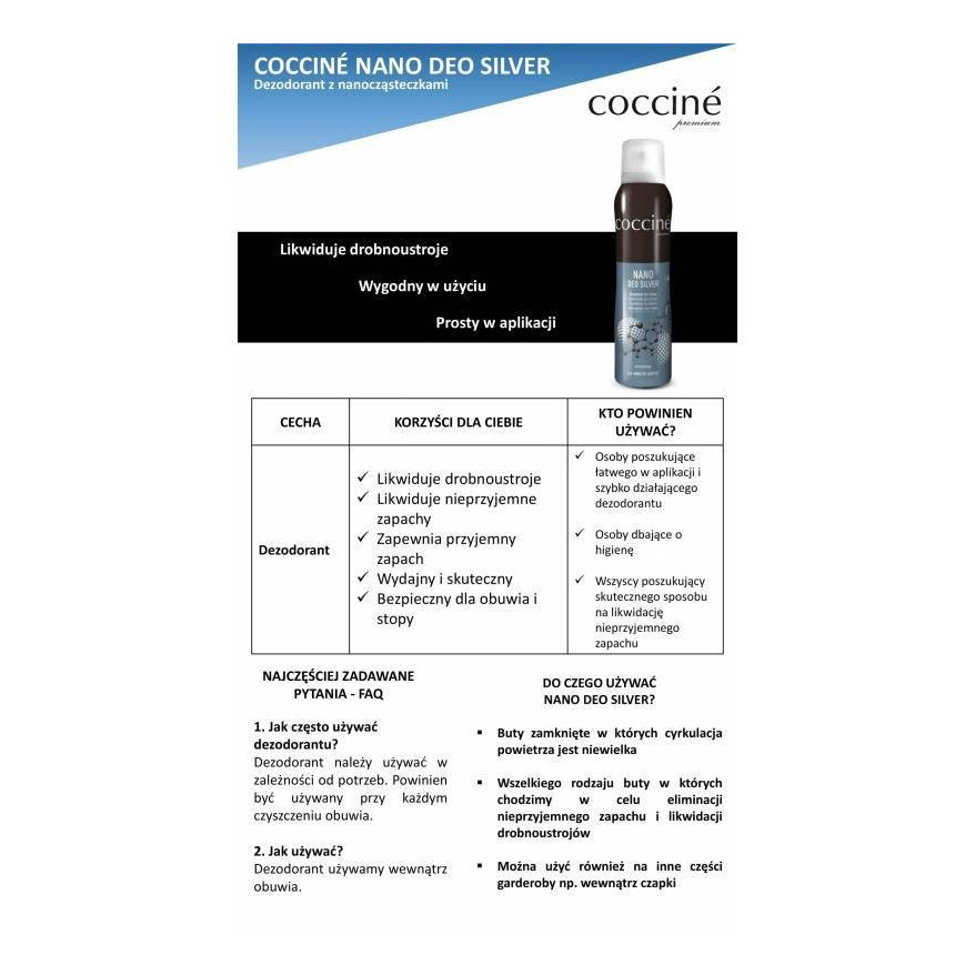 NANO DEO SILVER COCCINE DEZODORANT DO OBUWIA 75ml 2064-75