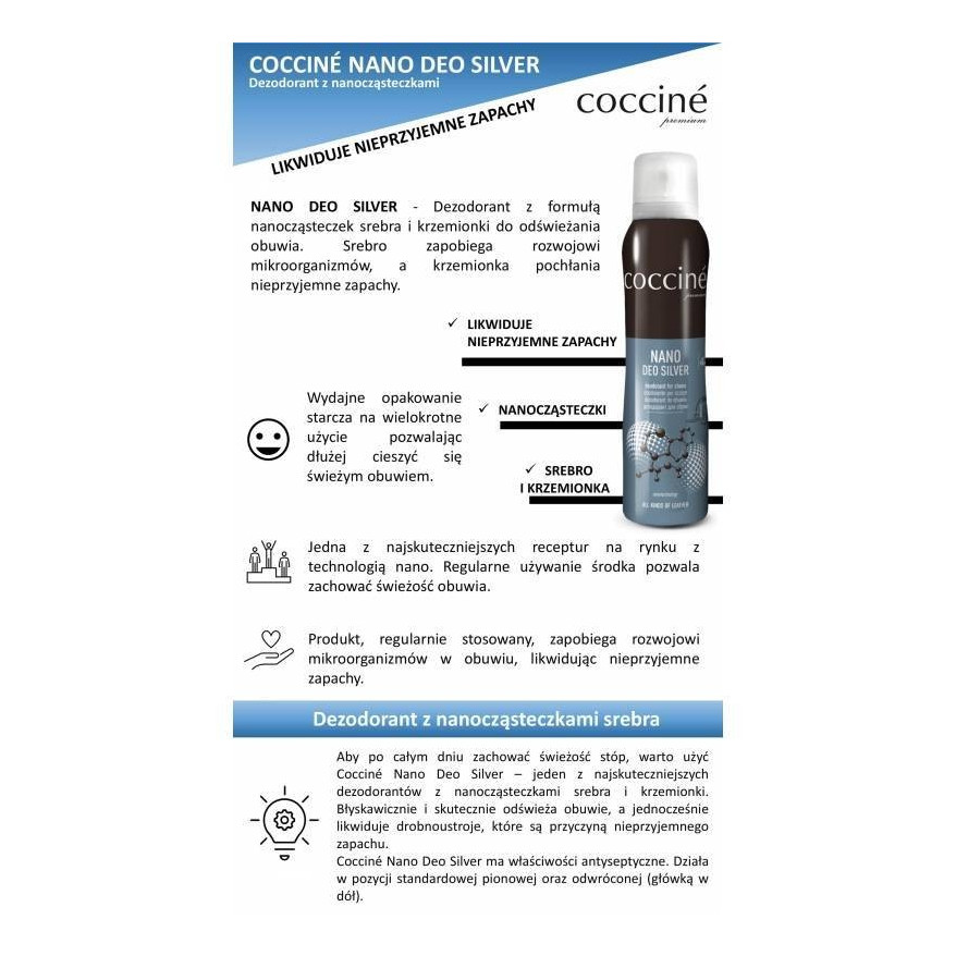 NANO DEO SILVER COCCINE DEZODORANT DO OBUWIA 75ml 2064-75