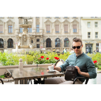 SASZETKA MĘSKA NA RAMIĘ SKÓRZANA PAOLO PERUZZI Z-17-BR