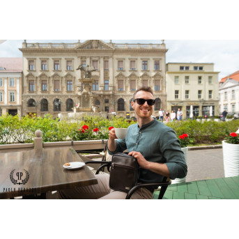 SASZETKA MĘSKA NA RAMIĘ SKÓRZANA PAOLO PERUZZI Z-17-BR