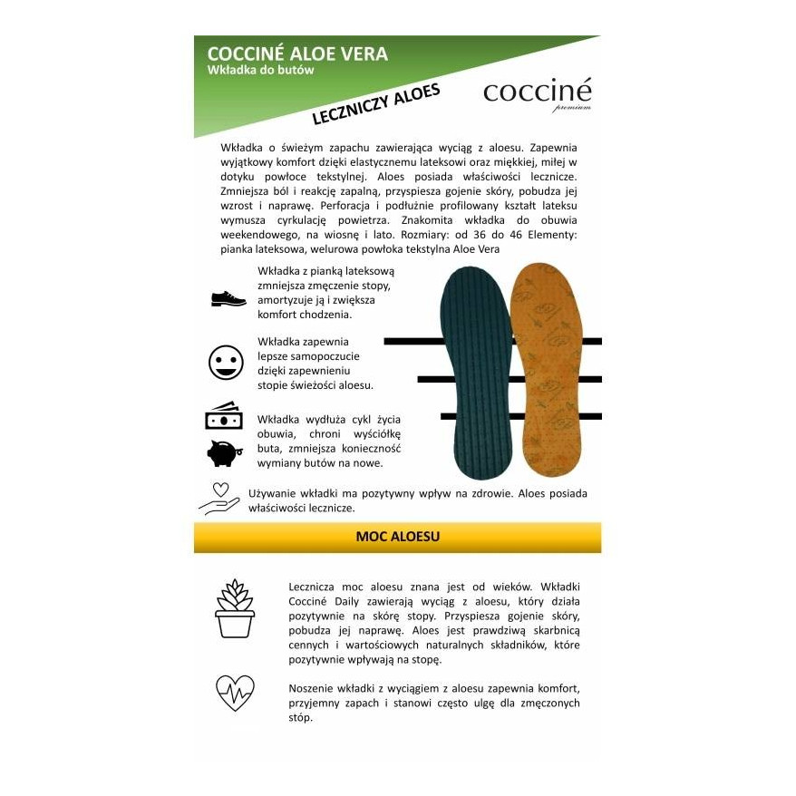 WKŁADKI LATEKSOWE Z ALOESEM COCCINE ALOE VERA r.42