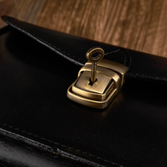 CZARNA ELEGANCKA SKÓRZANA SASZETKA MĘSKA PAOLO PERUZZI N06-BL