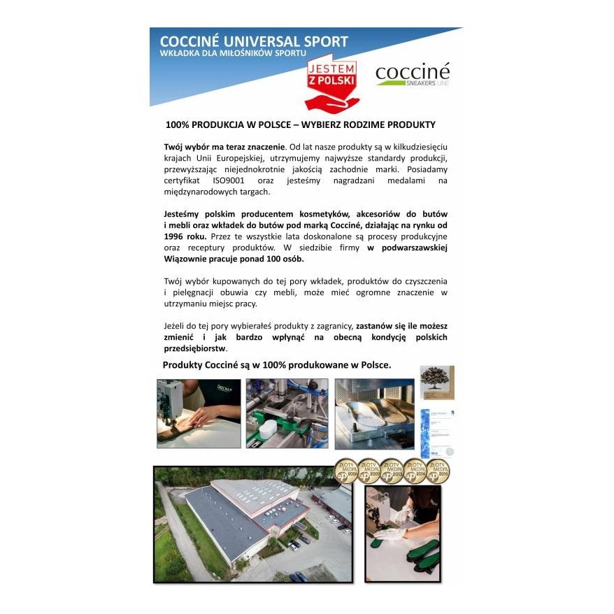 WKŁADKI DO BUTÓW SNEAKERS COCCINE UNIVERSAL SPORT rozm 44-47