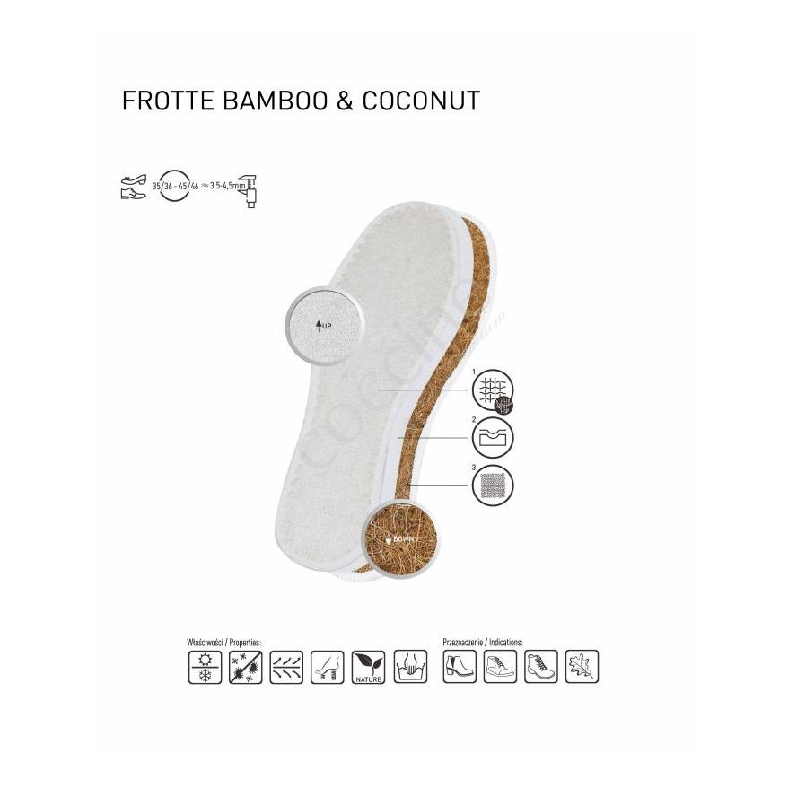 WKŁADKI DO BUTÓW COCCINE FROTTE BAMBOO & COCONUT r.41-42 1032013