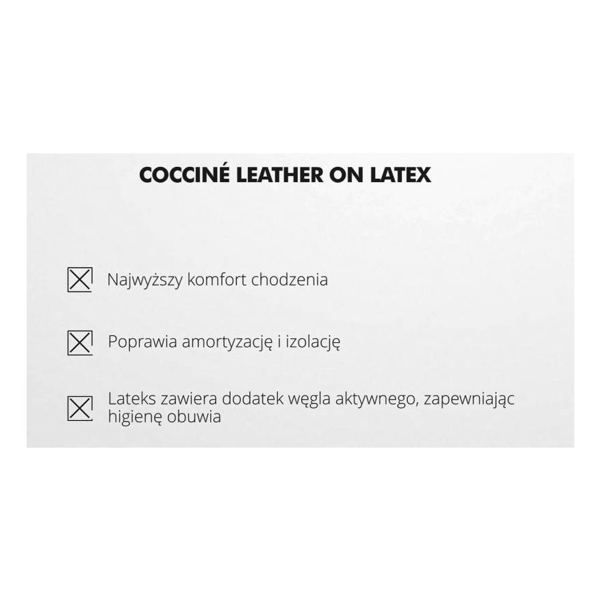 SKÓRZANE WKŁADKI LEATHER ON LATEX COCCINE r.35-36 100043