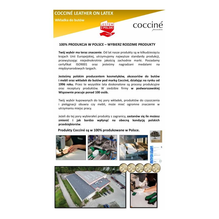 SKÓRZANE WKŁADKI LEATHER ON LATEX COCCINE r.35-36 100043