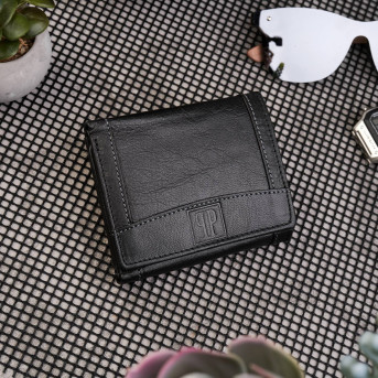 PORTFEL MĘSKI SKÓRZANY Z OCHRONĄ RFID T-54-BL