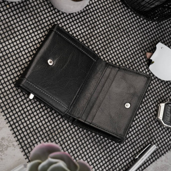 PORTFEL MĘSKI SKÓRZANY Z OCHRONĄ RFID T-54-BL