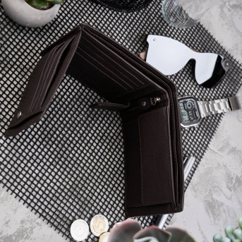 PORTFEL MĘSKI SKÓRZANY Z OCHRONĄ RFID PAOLO PERUZZI T-48-BR