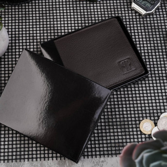 PORTFEL MĘSKI SKÓRZANY Z OCHRONĄ RFID PAOLO PERUZZI T-48-BR