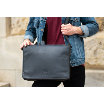 TORBA MĘSKA NA RAMIĘ CZARNA VINTAGE PAOLO PERUZZI T-06-BL