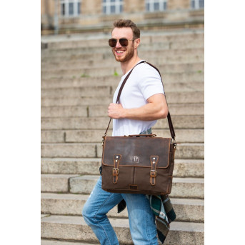 TORBA MĘSKA NA RAMIĘ BRĄZOWA PAOLO PERUZZI T-07-BR